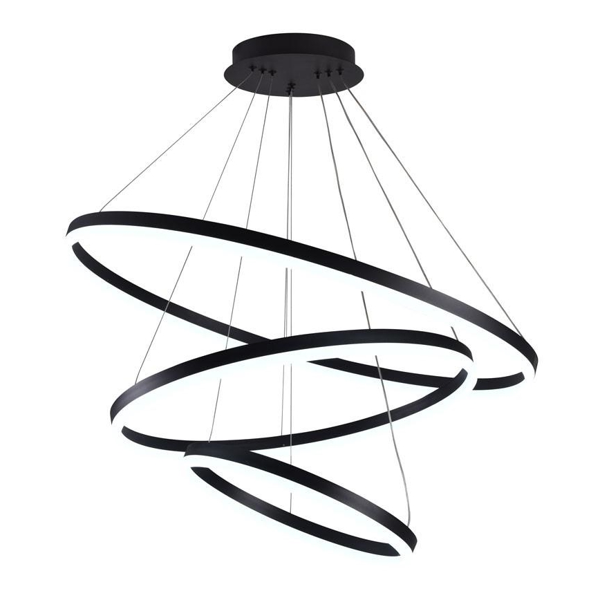 Brilagi - Dimbar LED-pendellampa med vajer CIRCLE LED/125W/230V 3000-6500K diam. 80 cm svart + fjärrkontroll