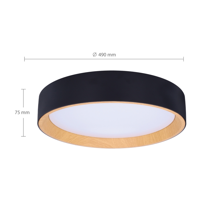 Brilagi - LED Dimbar taklampa LARIOS LED/60W/230V 3000-6500K ø 49 cm svart + fjärrkontroll