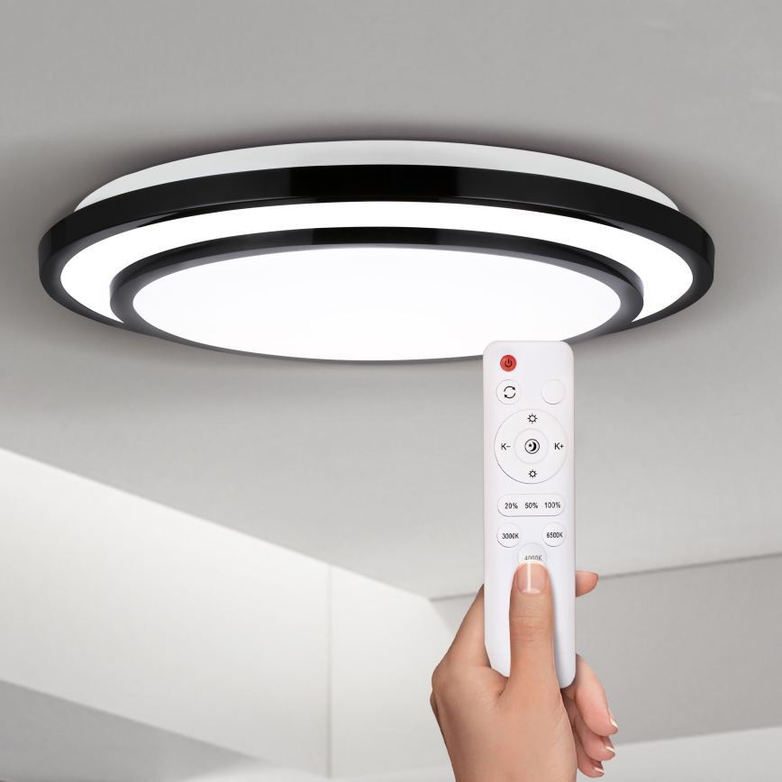 Brilagi - LED Dimbar taklampa LUCIANO LED/48W/230V 3000-6500K ø 39 cm svart + fjärrkontroll