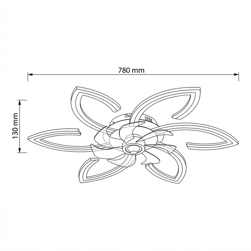 Brilagi - LED dimbar taklampa med fläkt LED/50W/230V 3000-6500K vit + fjärrkontroll