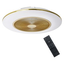 Brilagi - LED Dimbar lampa med fläkt AURA LED/38W/230V 3000-6000K guld + fjärrkontroll