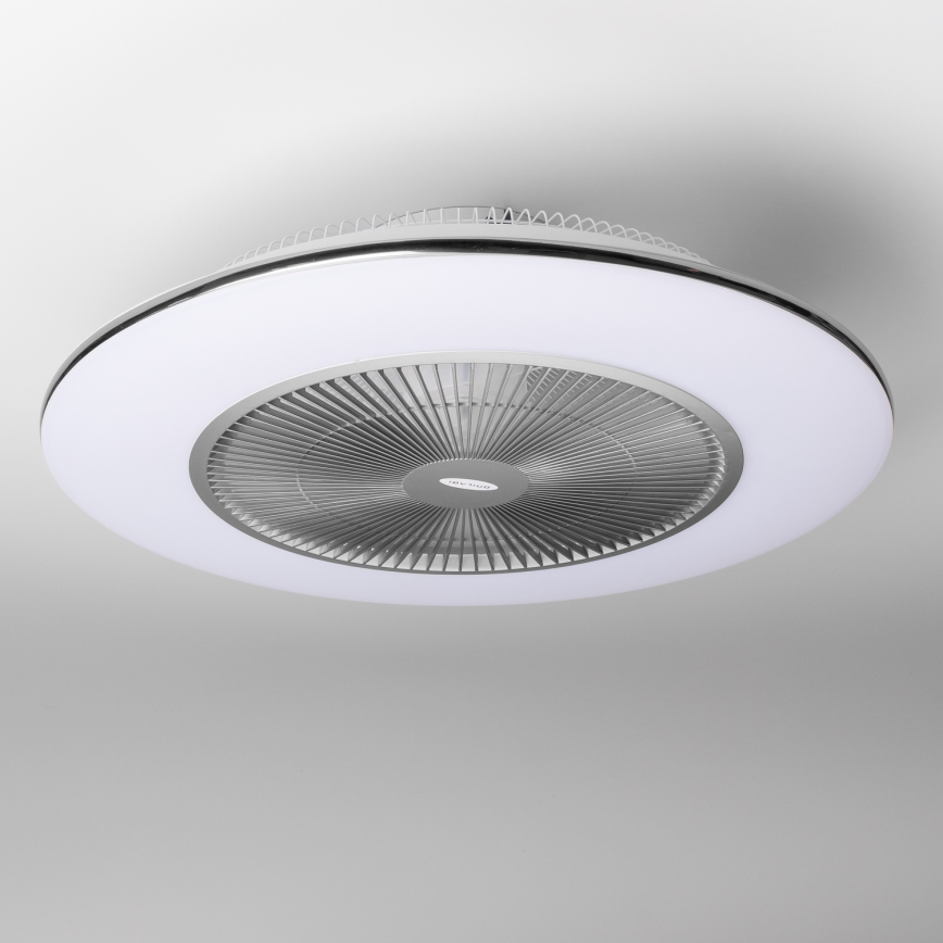 Brilagi - LED dimbar taklampa med fläkt AURA LED/38W/230V 3000-6000K silver + fjärrkontroll
