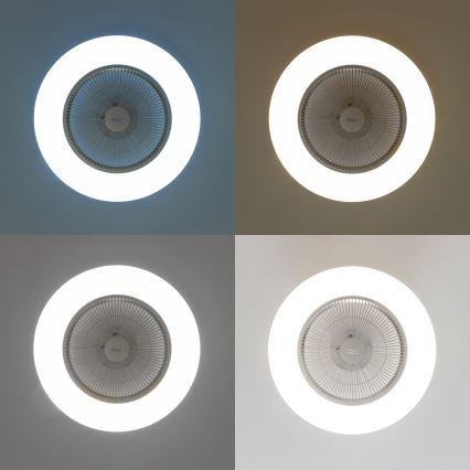 Brilagi - LED dimbar taklampa med fläkt AURA LED/38W/230V 3000-6000K silver + fjärrkontroll
