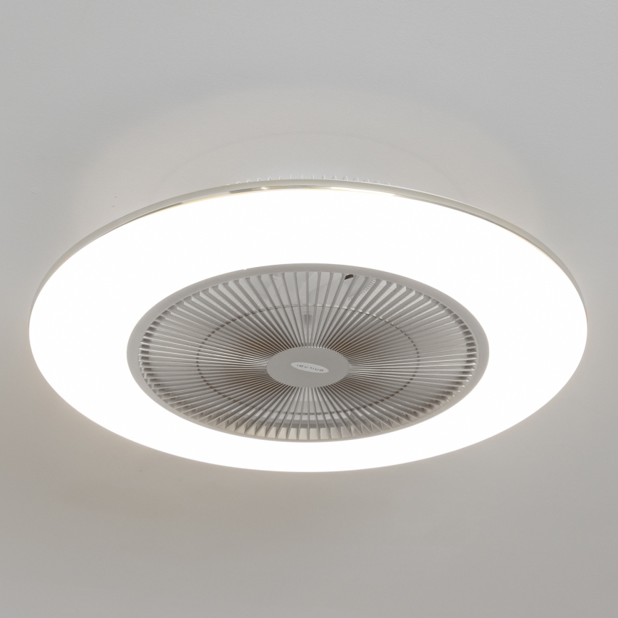 Brilagi - LED dimbar taklampa med fläkt AURA LED/38W/230V 3000-6000K silver + fjärrkontroll
