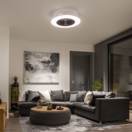 Brilagi - LED Dimbar lampa med fläkt AURA LED/38W/230V 3000-6000K svart+ fjärrkontroll