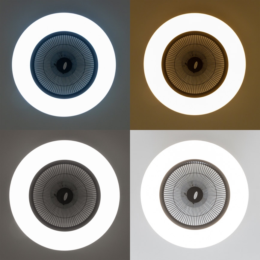 Brilagi - LED Dimbar lampa med fläkt AURA LED/38W/230V 3000-6000K svart+ fjärrkontroll