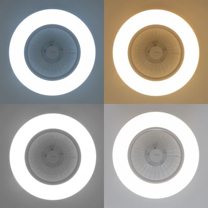 Brilagi - LED dimbar taklampa med fläkt AURA LED/38W/230V 3000-6000K vit + fjärrkontroll