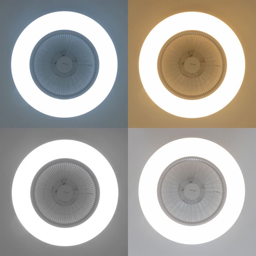 Brilagi - LED dimbar taklampa med fläkt AURA LED/38W/230V 3000-6000K vit + fjärrkontroll