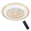 Brilagi - LED Dimbar lampa med fläkt RONDA LED/48W/230V 3000-6000K guld + fjärrkontroll