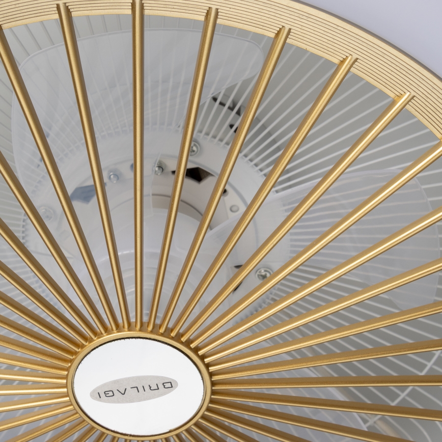 Brilagi - LED Dimbar lampa med fläkt RONDA LED/48W/230V 3000-6000K guld + fjärrkontroll