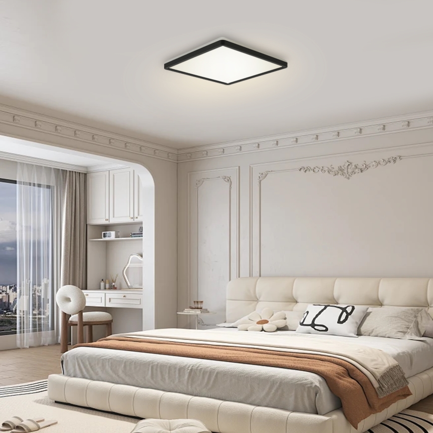 Brilagi - LED dimbar armatur med rörelse- och skymningssensor ULTRA SLIM LED/18W/230V 30x30 cm + fjärrkontroll