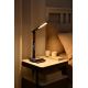 Brilagi - LED Dimbar bordslampa med QI trådlös laddning och USB REGINA LED/8,5W/230V brun