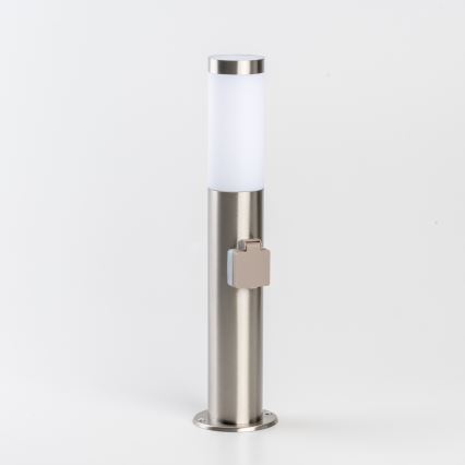 BRILAGI - Dimmbar LED-utomhuslampa med uttag ELIA 1xE27/6W/230V 2700-6500K IP44 Wi-Fi 50 cm matt krom