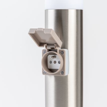 BRILAGI - Dimmbar LED-utomhuslampa med uttag ELIA 1xE27/6W/230V 2700-6500K IP44 Wi-Fi 50 cm matt krom