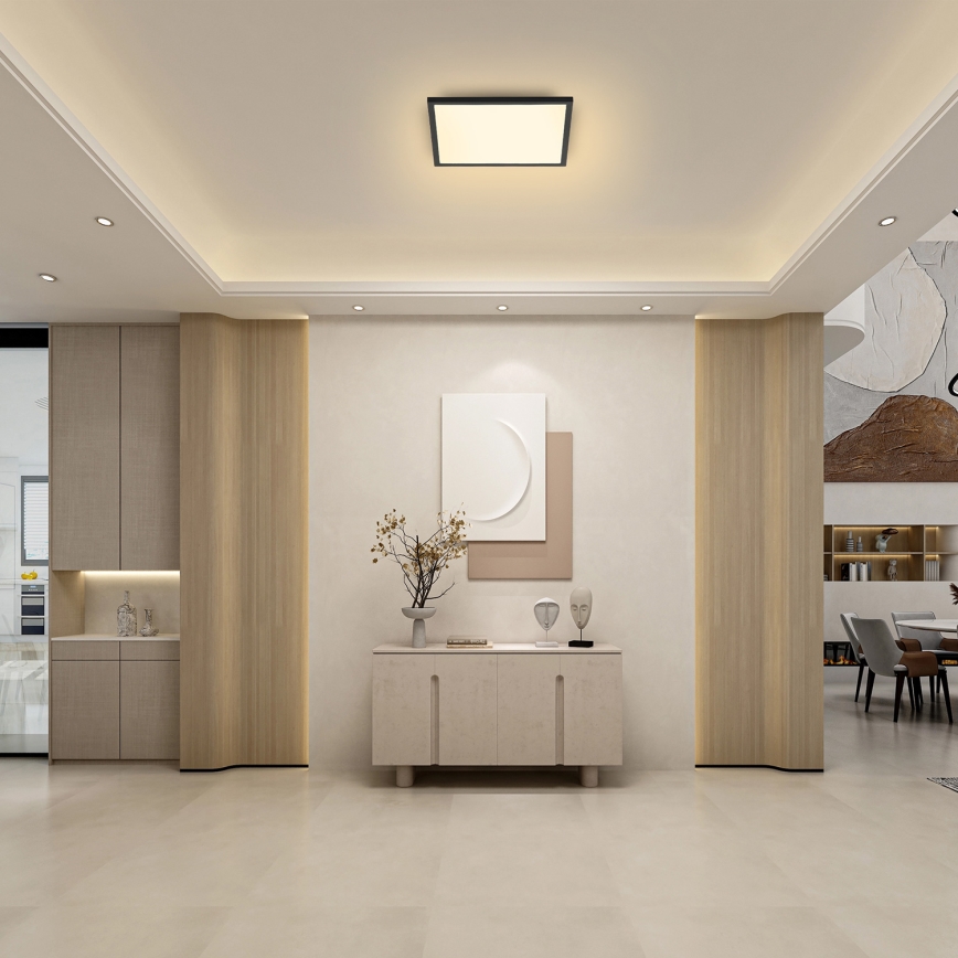 Brilagi - LED Dimbar taklampa SLIMFRAME LED/25W/230V 30x30 cm 3000-6000K svart + fjärrkontroll