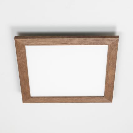 Brilagi - LED Dimbar taklampa SLIMFRAME WOOD LED/36W/230V 49,5x49,5 cm 3000-6000K mörkbrun + fjärrkontroll