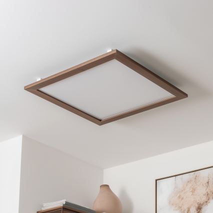 Brilagi - LED Dimbar taklampa SLIMFRAME WOOD LED/58W/230V 64x64 cm 3000-6000K mörkbrun + fjärrkontroll