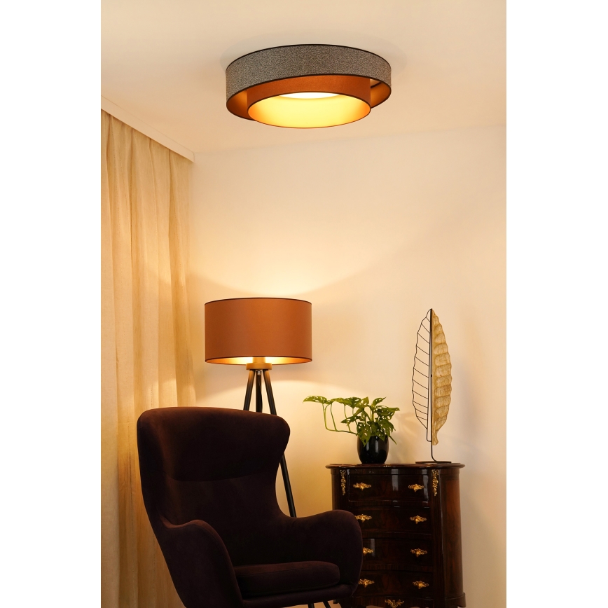 Brilagi - LED Dimbar taklampa VEGAS SHINE LED/24W/230V diameter 60 cm 3000/4000/6500K brun + fjärrkontroll