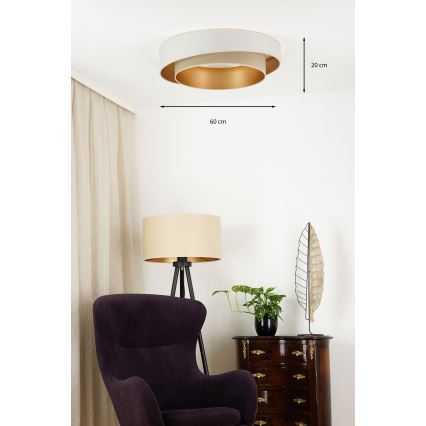Brilagi - LED Dimbar taklampa VEGAS SHINE LED/24W/230V diameter 60 cm 3000/4000/6500K grädde/beige + fjärrkontroll