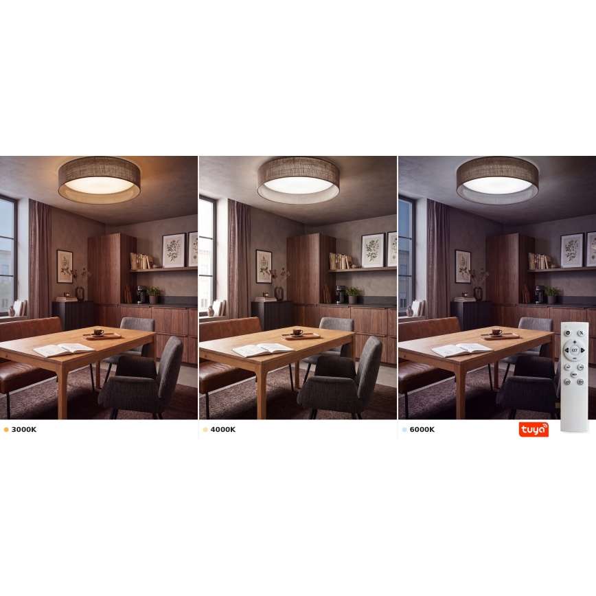BRILAGI - Dimbart taklampa VELVET SMARTIX STARS LED/24W/230V 3000–6000 K Ø 45 cm brun Wi-Fi Tuya Beacon + fjärrkontroll