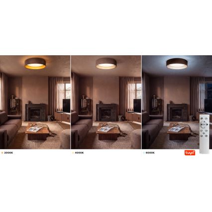 BRILAGI - LED-dimbart takarmatur VELVET SMARTIX LED/24W/230V 3000-6000K Ø 45 cm brun/guld Wi-Fi Tuya Beacon + fjärrkontroll