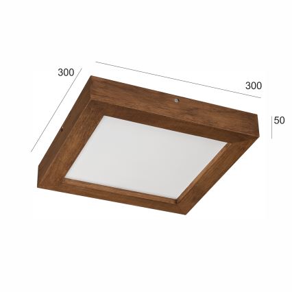 Brilagi - LED ljusreglerad taklampa till badrum WOODY FRAME LED/24W/230V ek körsbär 30x30 cm 3000-6000K IP44 + fjärrkontroll