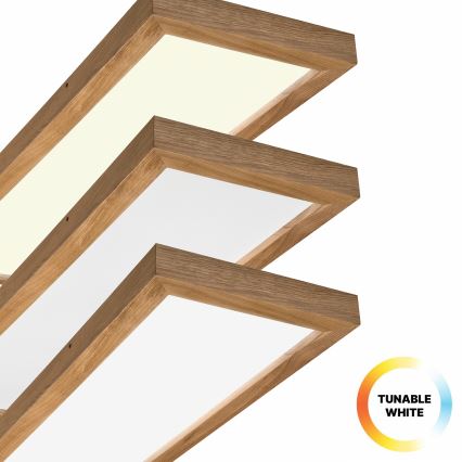 Brilagi - LED ljusreglerad taklampa till badrum WOODY FRAME LED/50W/230V ek 120x30 cm 3000-6000K IP44 + fjärrkontroll