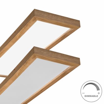 Brilagi - LED ljusreglerad taklampa till badrum WOODY FRAME LED/50W/230V ek 120x30 cm 3000-6000K IP44 + fjärrkontroll