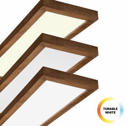 Brilagi - LED ljusreglerad taklampa till badrum WOODY FRAME LED/50W/230V ek körsbär 120x30 cm 3000-6000K IP44 + fjärrkontroll