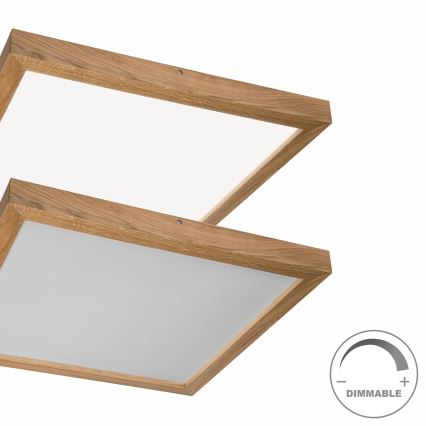 Brilagi - LED ljusreglerad taklampa till badrum WOODY FRAME LED/50W/230V ek 60x60 cm 3000-6000K IP44 + fjärrkontroll