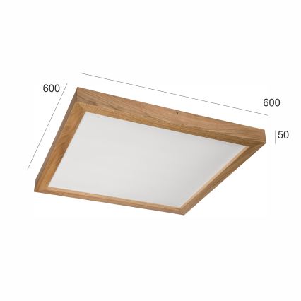 Brilagi - LED ljusreglerad taklampa till badrum WOODY FRAME LED/50W/230V ek 60x60 cm 3000-6000K IP44 + fjärrkontroll