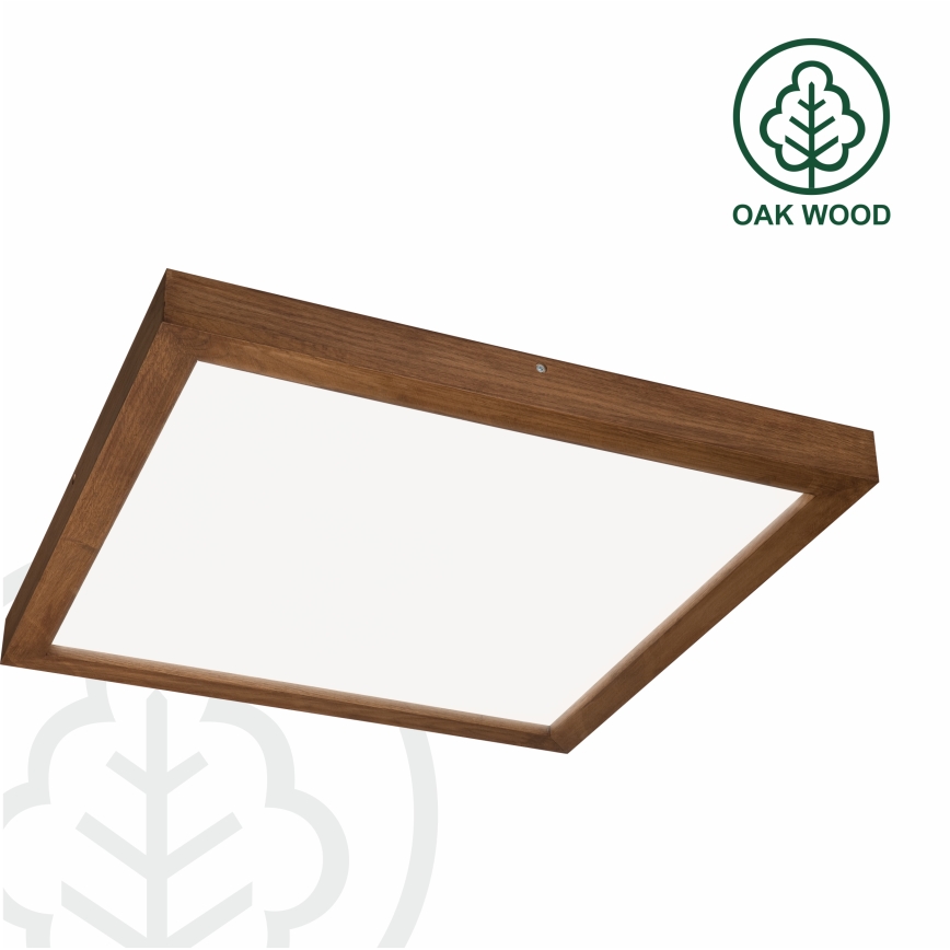 Brilagi - LED ljusreglerad taklampa till badrum WOODY FRAME LED/50W/230V ek körsbär 60x60 cm 3000-6000K IP44 + fjärrkontroll