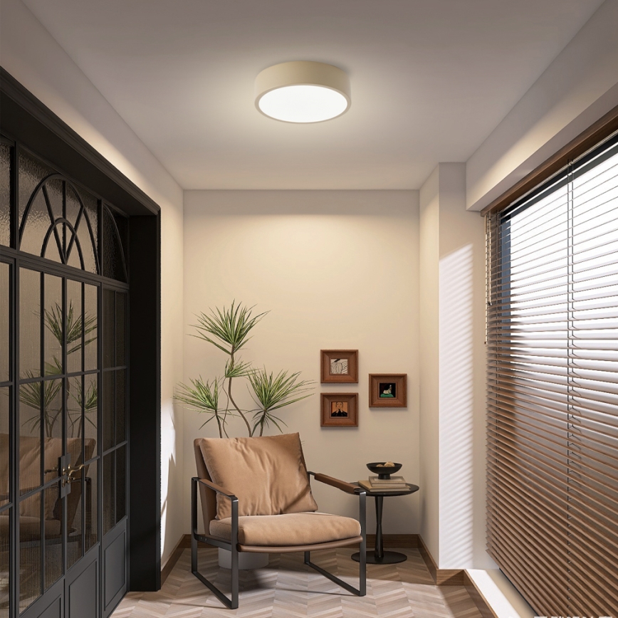 Brilagi - Dimbar LED-taklampa POOL LED/18W/230V 3000-6000K 20 cm beige + fjärrkontroll