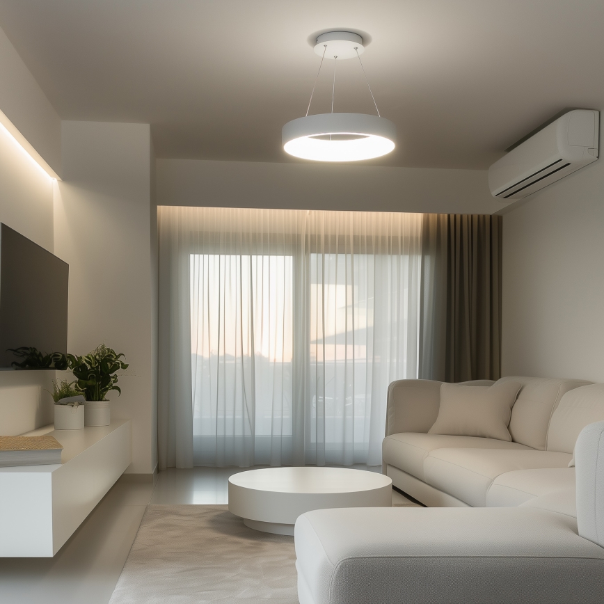 Brilagi - LED Dimbar ljuskrona med upphängning FALCON LED/80W/230V 3000-6500K d. 60 cm vit+ fjärrkontroll