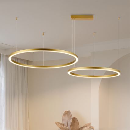 Brilagi - Dimbar LED-pendel på kabel PORTOFINO LED/98W/230V 3000-6000K guld + fjärrkontroll