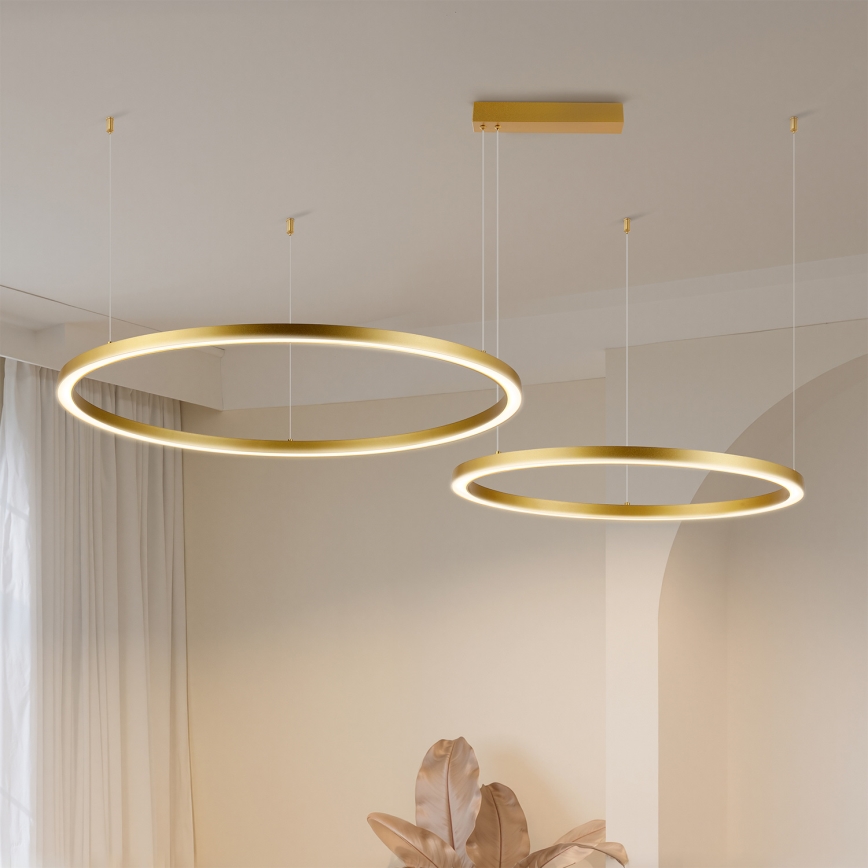 Brilagi - Dimbar LED-pendel på kabel PORTOFINO LED/98W/230V 3000-6000K guld + fjärrkontroll