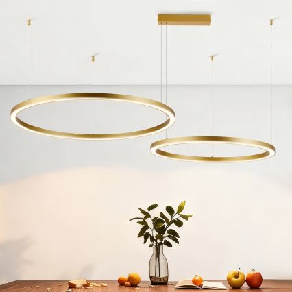 Brilagi - Dimbar LED-pendel på kabel PORTOFINO LED/98W/230V 3000-6000K guld + fjärrkontroll