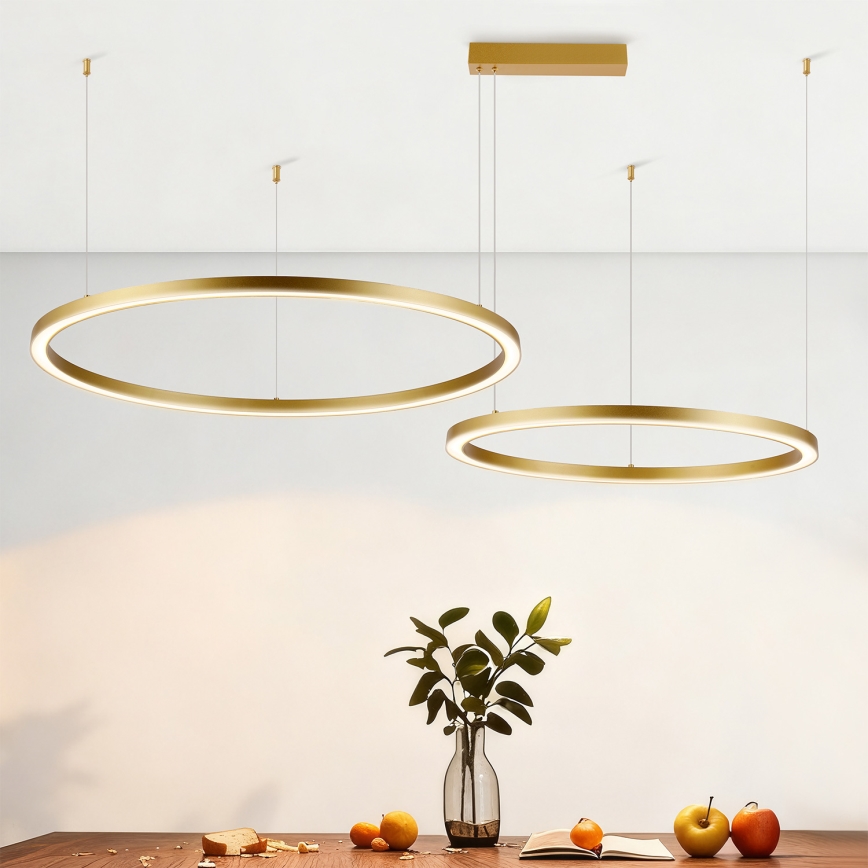 Brilagi - Dimbar LED-pendel på kabel PORTOFINO LED/98W/230V 3000-6000K guld + fjärrkontroll