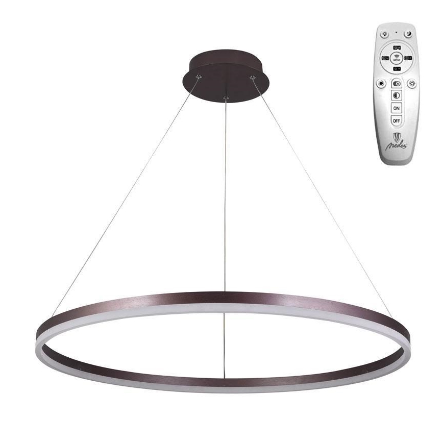 Brilagi - CIRCLE LED dimbar pendellampa med vajer LED/55W/230V 3000-6500K Ø 80 cm brun + fjärrkontroll