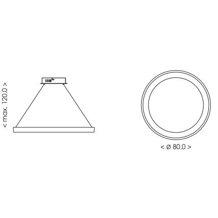 BRILAGI - dimmbar LED-ljuskrona på kabel FALCON II LED/108W/230V 3000-6500K Ø 80 cm beige + fjärrkontroll