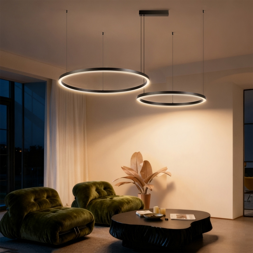 BRILAGI - PORTOFINO LED/98W/230V dimbar pendellampa med kabel 3000-6000K svart + fjärrkontroll