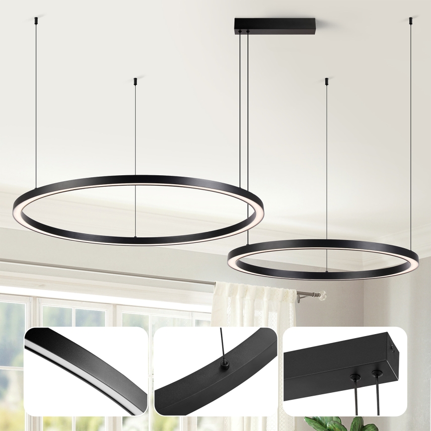 BRILAGI - PORTOFINO LED/98W/230V dimbar pendellampa med kabel 3000-6000K svart + fjärrkontroll
