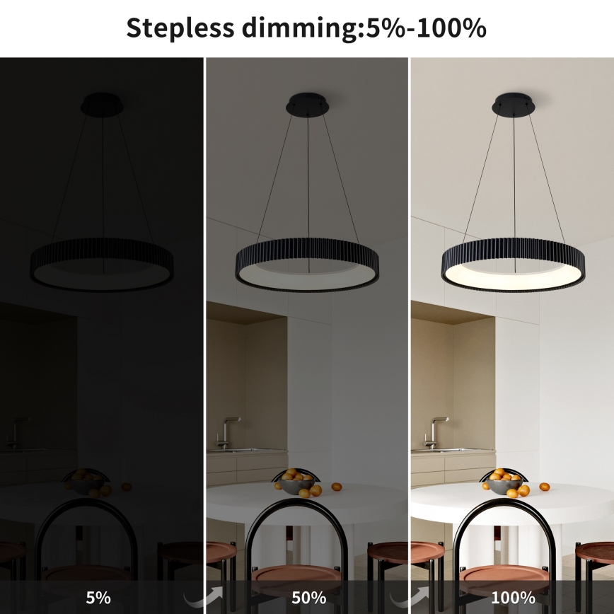 Brilagi - LED-dimmbar taklampa på vajer FALCON MODERN LED/54W/230V 3000–6500K Ø 60 cm svart + fjärrkontroll