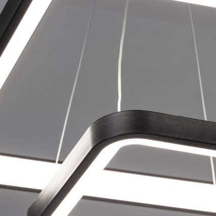 Brilagi - Dimbart LED-pendel på vajer FALCON SLIM LED/78W/230V 3000-6500K 50x50 cm svart + fjärrkontroll