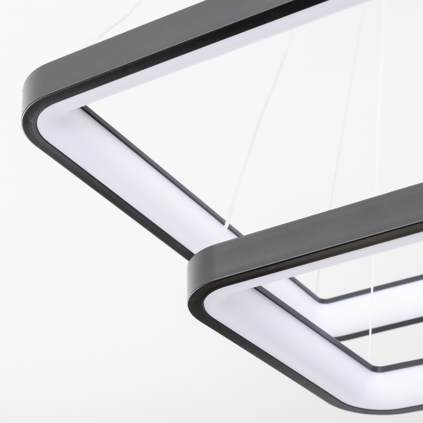 Brilagi - Dimbart LED-pendel på vajer FALCON SLIM LED/78W/230V 3000-6500K 50x50 cm svart + fjärrkontroll