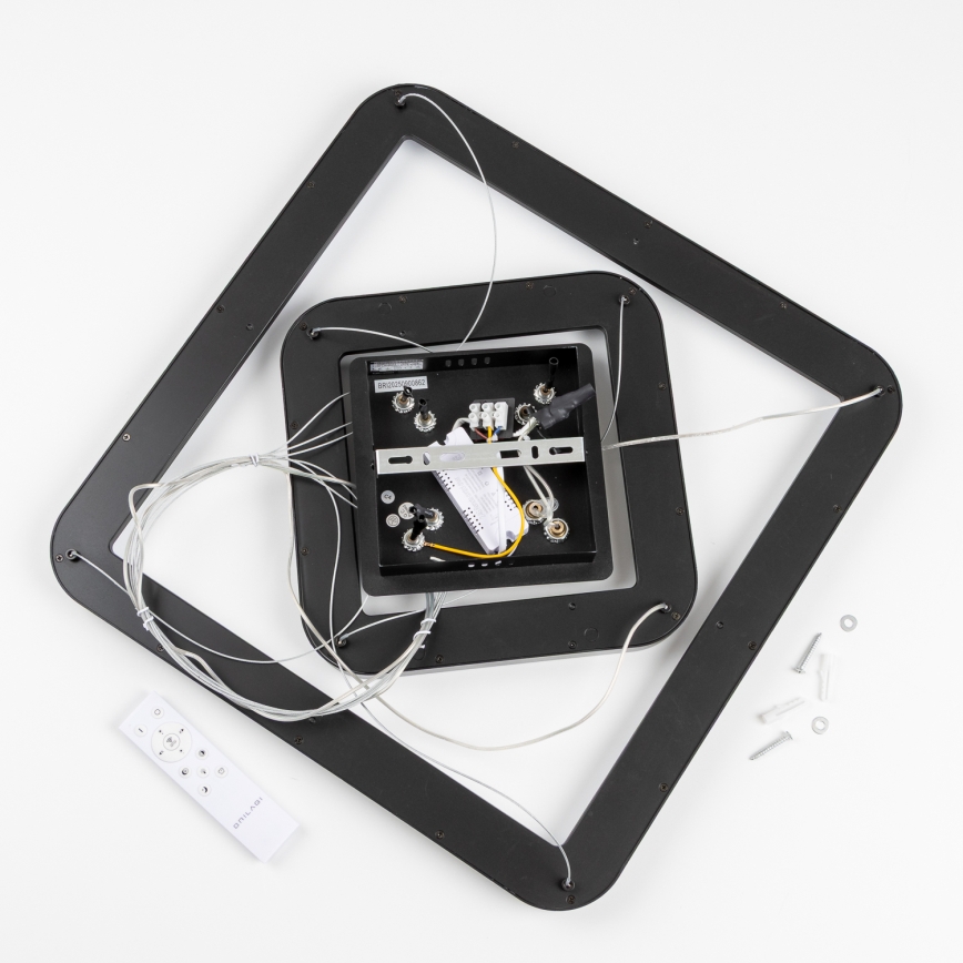 Brilagi - Dimbart LED-pendel på vajer FALCON SLIM LED/78W/230V 3000-6500K 50x50 cm svart + fjärrkontroll