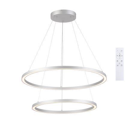 Brilagi - LED dimbar taklampa på vajer PORTOFINO LED/98W/230V 3000-6000K Ø 80 cm silver + fjärrkontroll