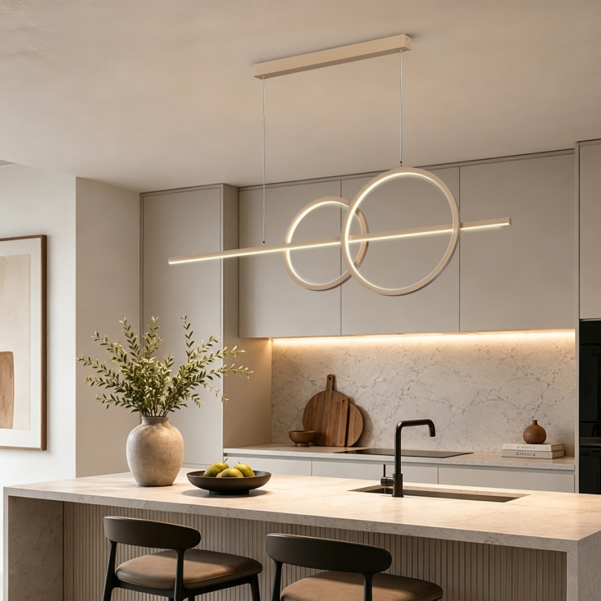 BRILAGI - LED dimbar hänglampa på vajer SIGNATURE LED/53W/230V 3000-6000K 120 cm beige+ fjärrkontroll