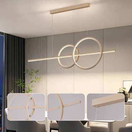 BRILAGI - LED dimbar hänglampa på vajer SIGNATURE LED/53W/230V 3000-6000K 120 cm beige+ fjärrkontroll