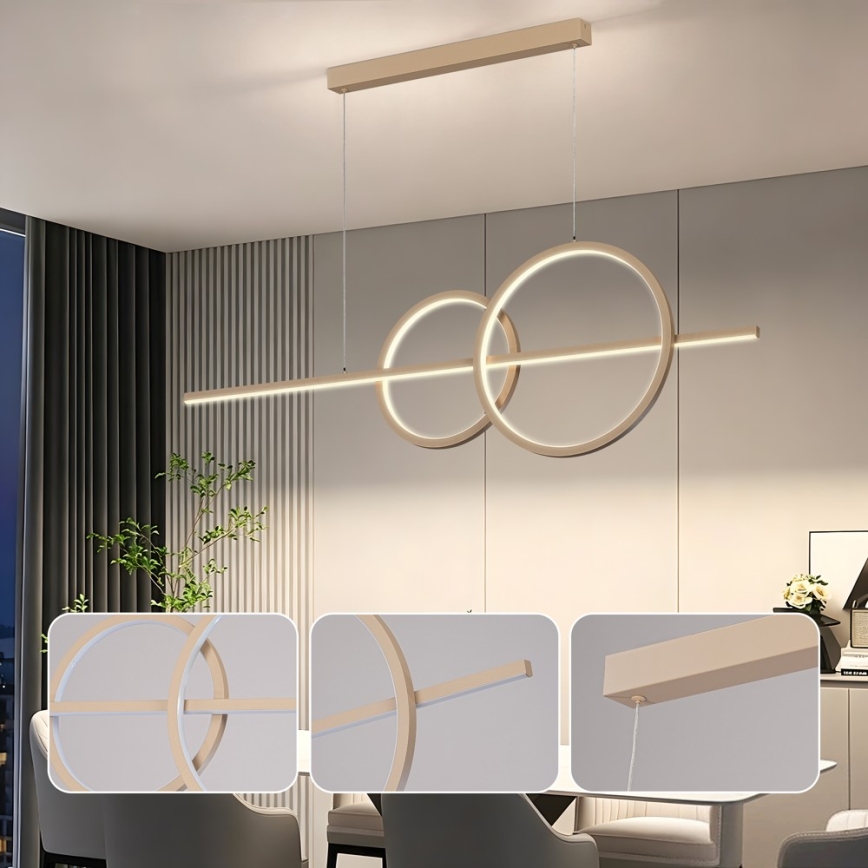 BRILAGI - LED dimbar hänglampa på vajer SIGNATURE LED/53W/230V 3000-6000K 120 cm beige+ fjärrkontroll